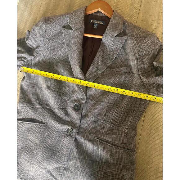 Brooks Brothers Wool & Cashmere Blend Purple Plaid Blazer Jacket Women’s size 12 - Picture 9 of 15